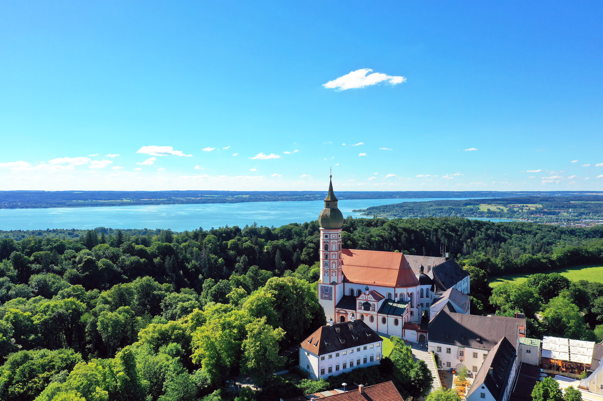 The Benedictine abbey of Andechs is a place of pilgrimage east of the Ammersee (near Munich) in Upper Bavaria,